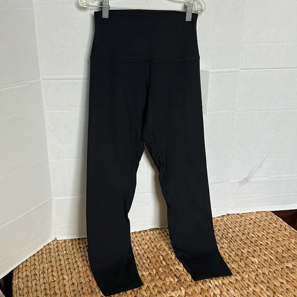 Lululemon Leggings Align Ribbed HR Pant 25” Black Size 6 BLK NEW - Picture 1 of 5